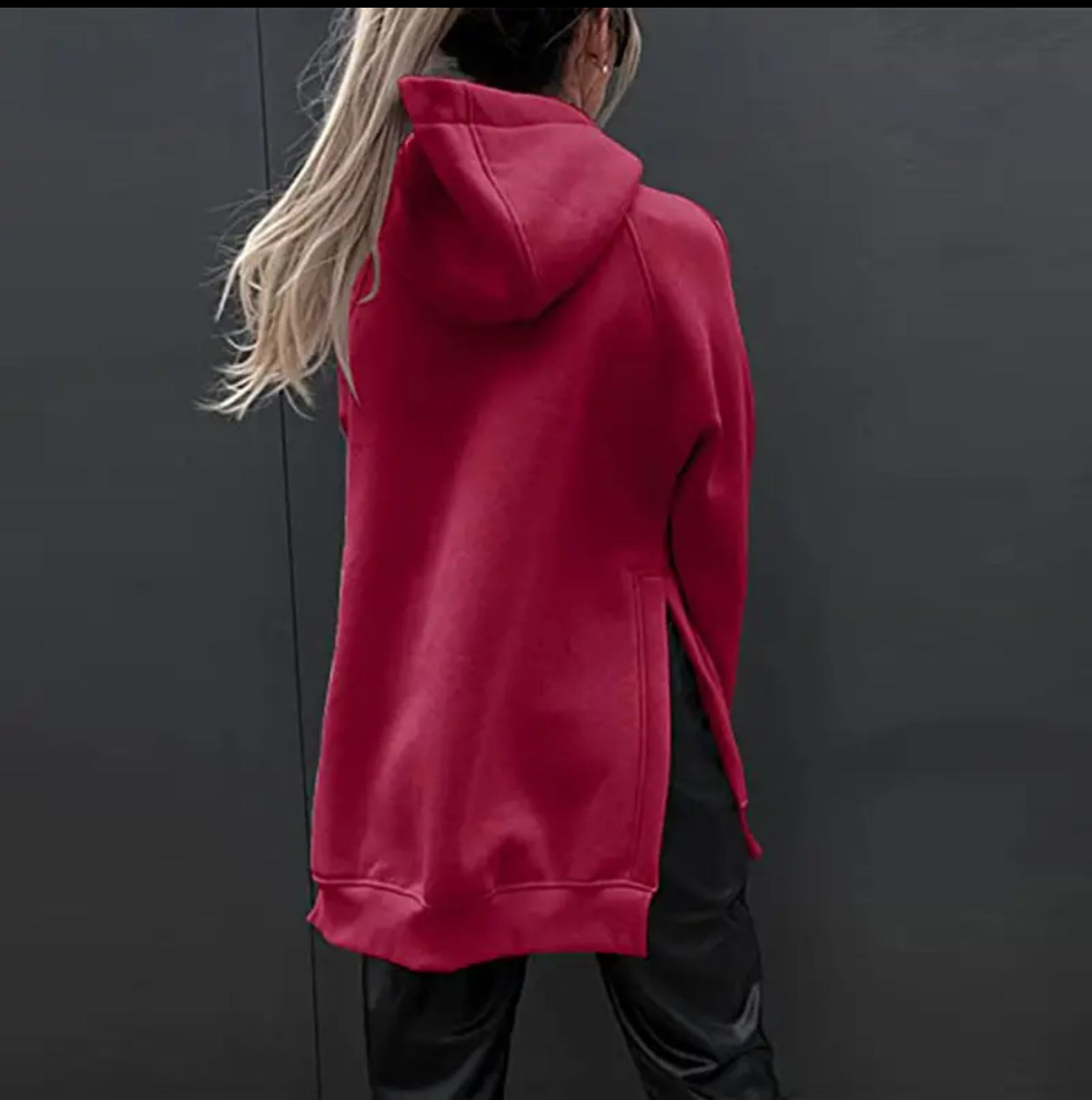 Sudadera térmica con capucha, cordón y bolsillo estilo canguro, colección elegante para mamás y adolescentes