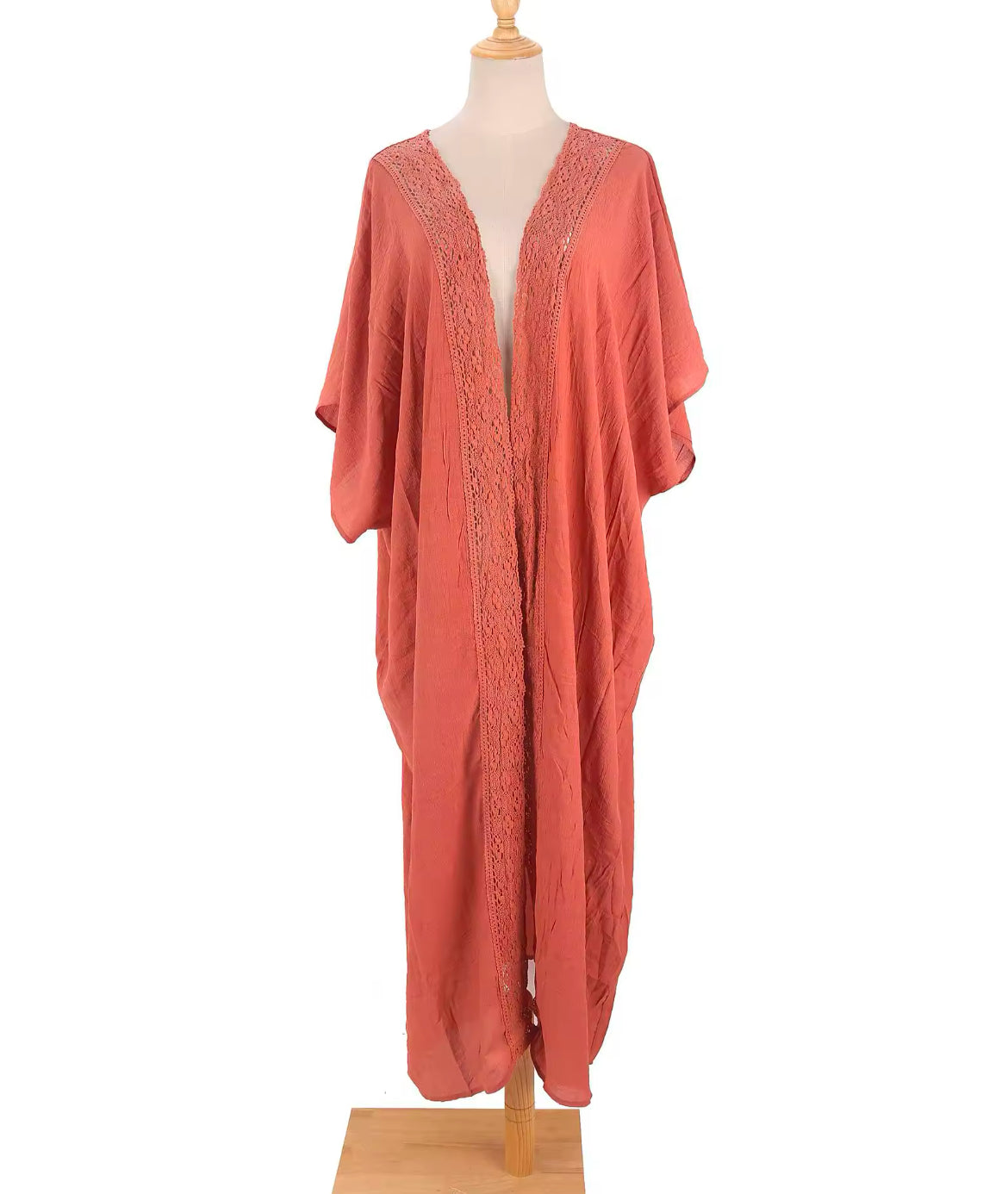 ‘Bohemian’ Maxi Lace Trimmed Kimono