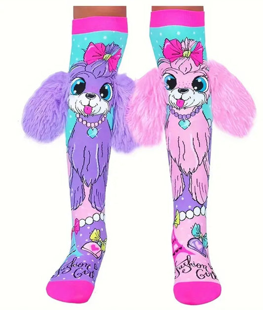 Handmade knitted plush girls socks