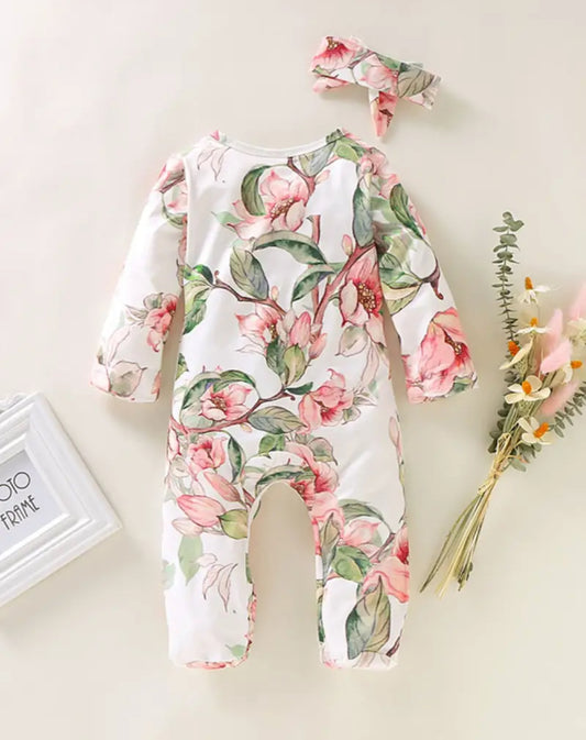 Mono para bebé niña con estampados florales