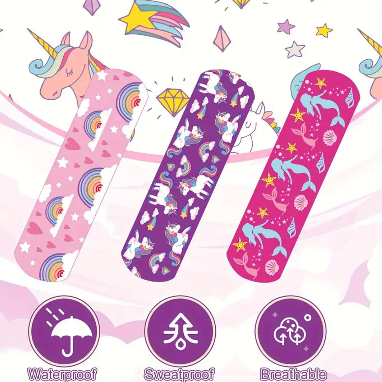 Unicorns & Dinosaurs, Children’s Bandages