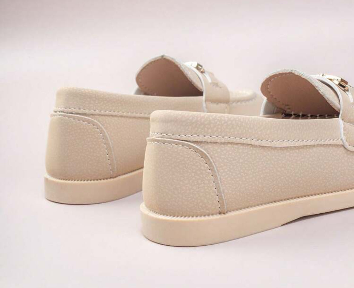 Boys Carved “Cream Casual” Loafers