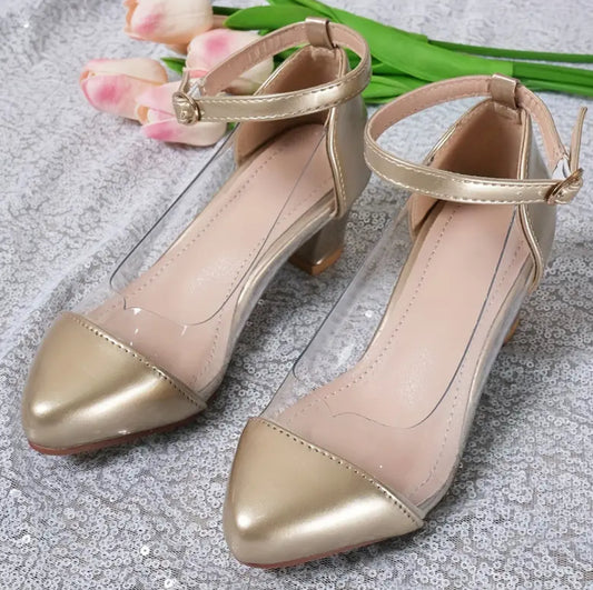 “Clear Side View” High Heel Shoes For Girls