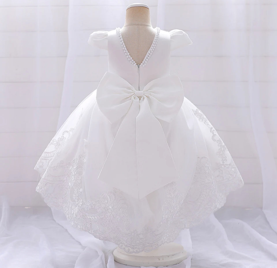 Toddler Princess Bow Tulle 1st Birthday Gown