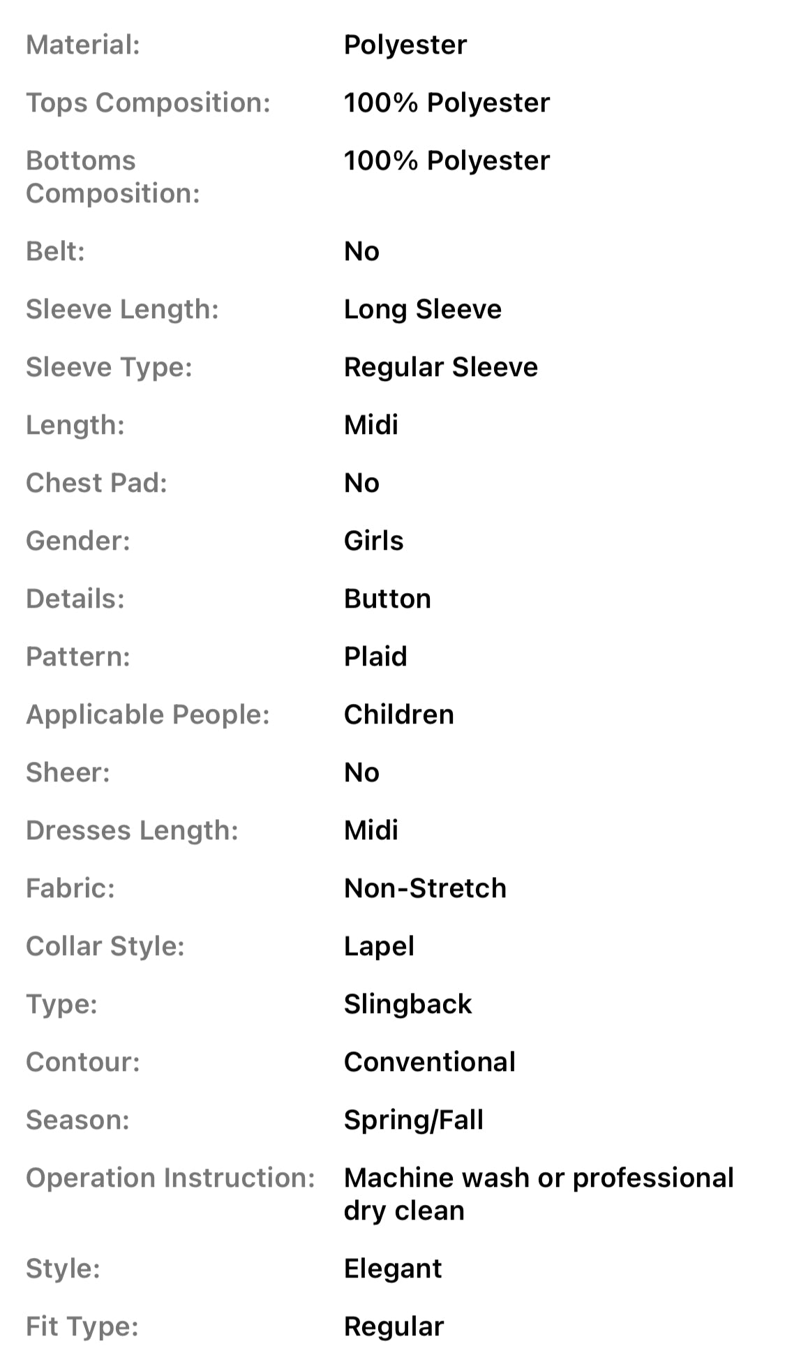 Girls ‘JACKIE O’ Fashion Plaid Two-Piece Set: Pearl Button Collar Long Sleeve Jacket + Vertical Button Suspender Dress 