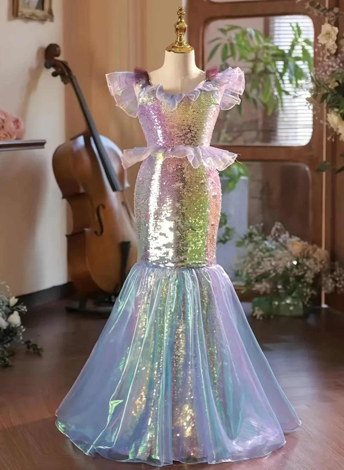 “Children's Fishtails 2024” Catwalk Sequin Princess dress