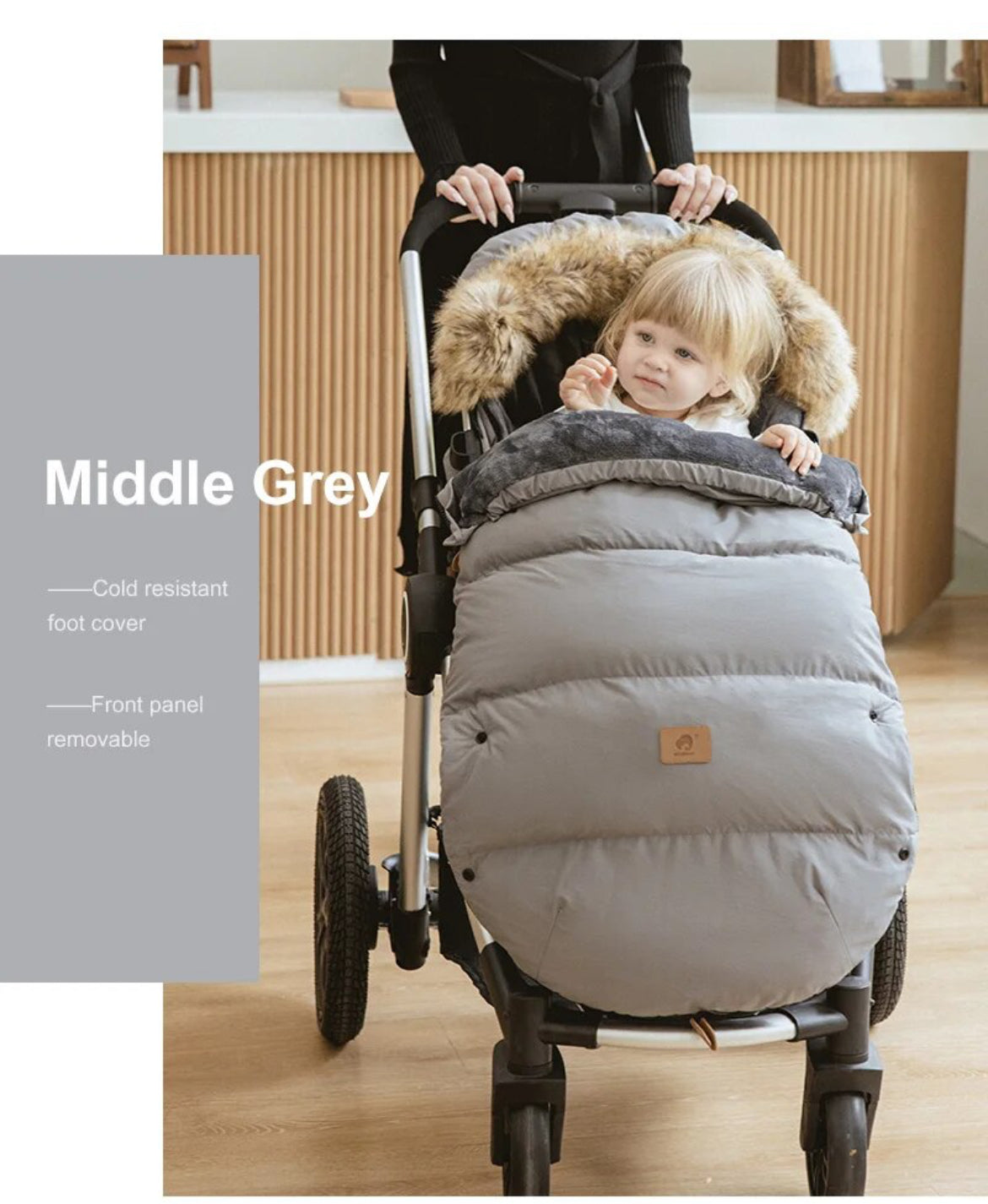 Baby Stroller Sack Winter Footmuff, Thick Sleeping Bag For Babies 0-36Months Envelope Detachable Fur Collar, Windproof