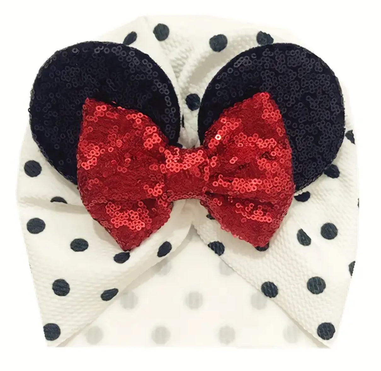 Lazo de lentejuelas de Minnie Mouse, banda para el cabello