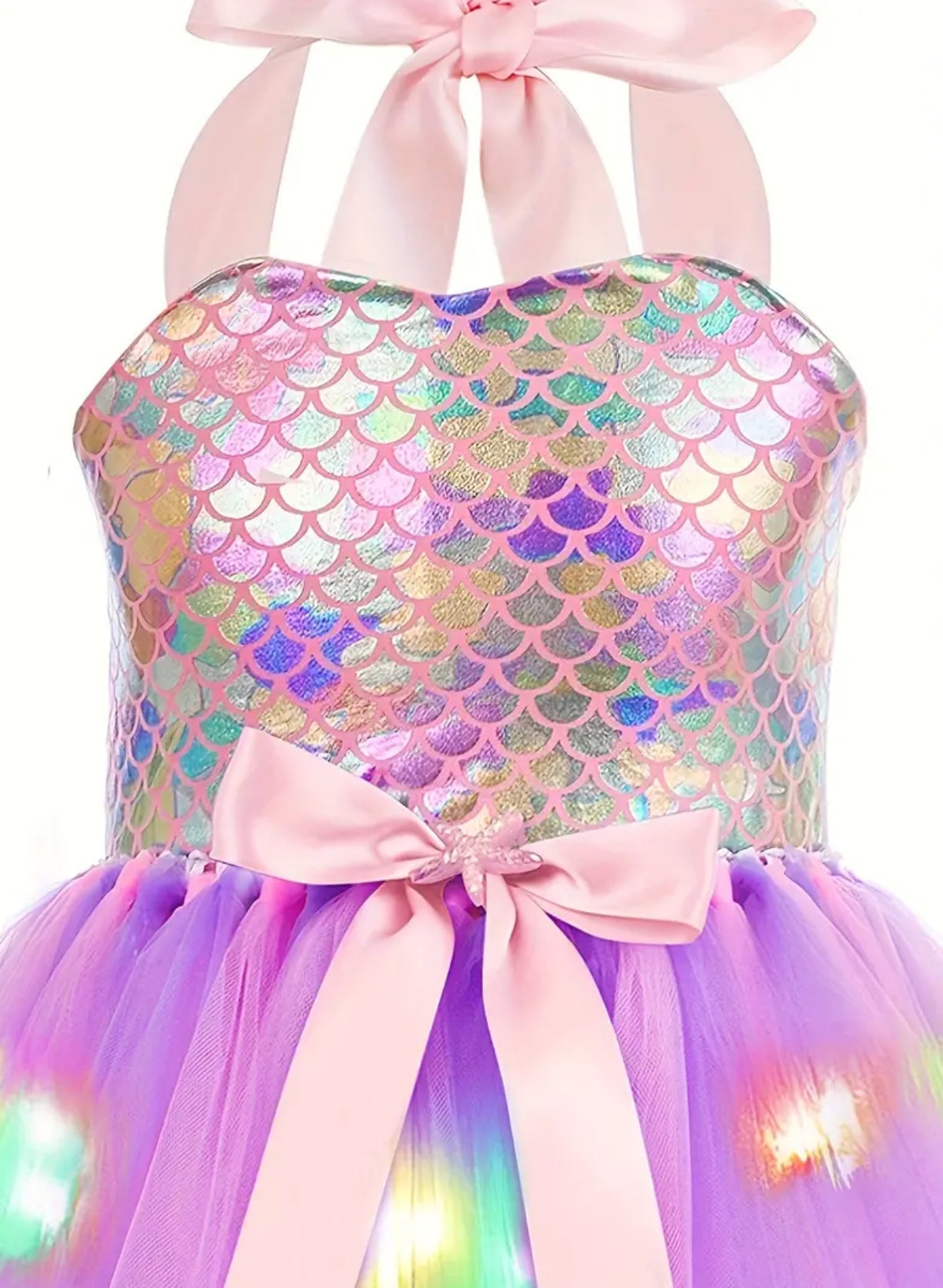 LED Mermaid Dress for Girls With Headband