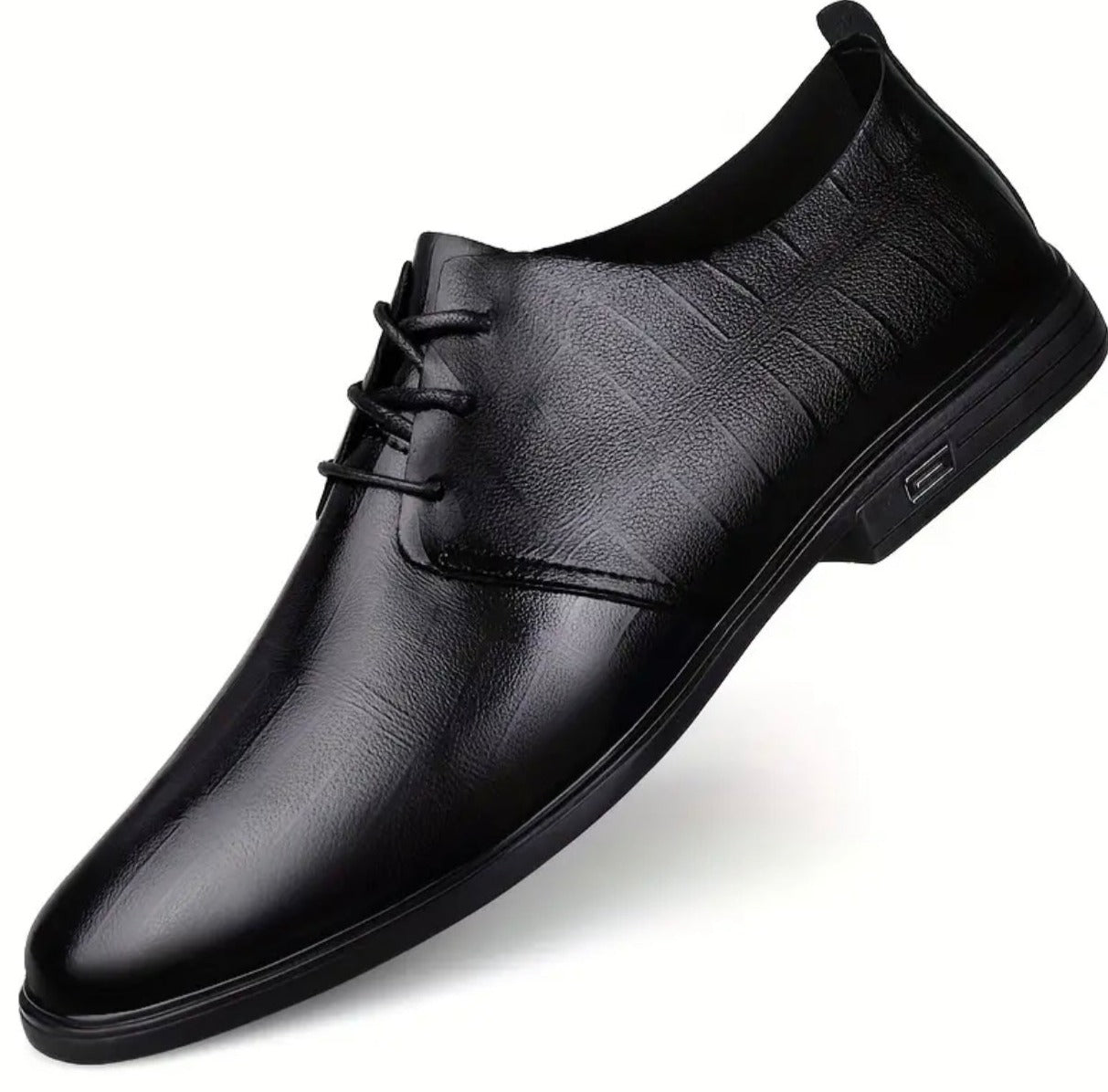 Zapatos formales de cuero partido para hombre, antideslizantes, con cordones