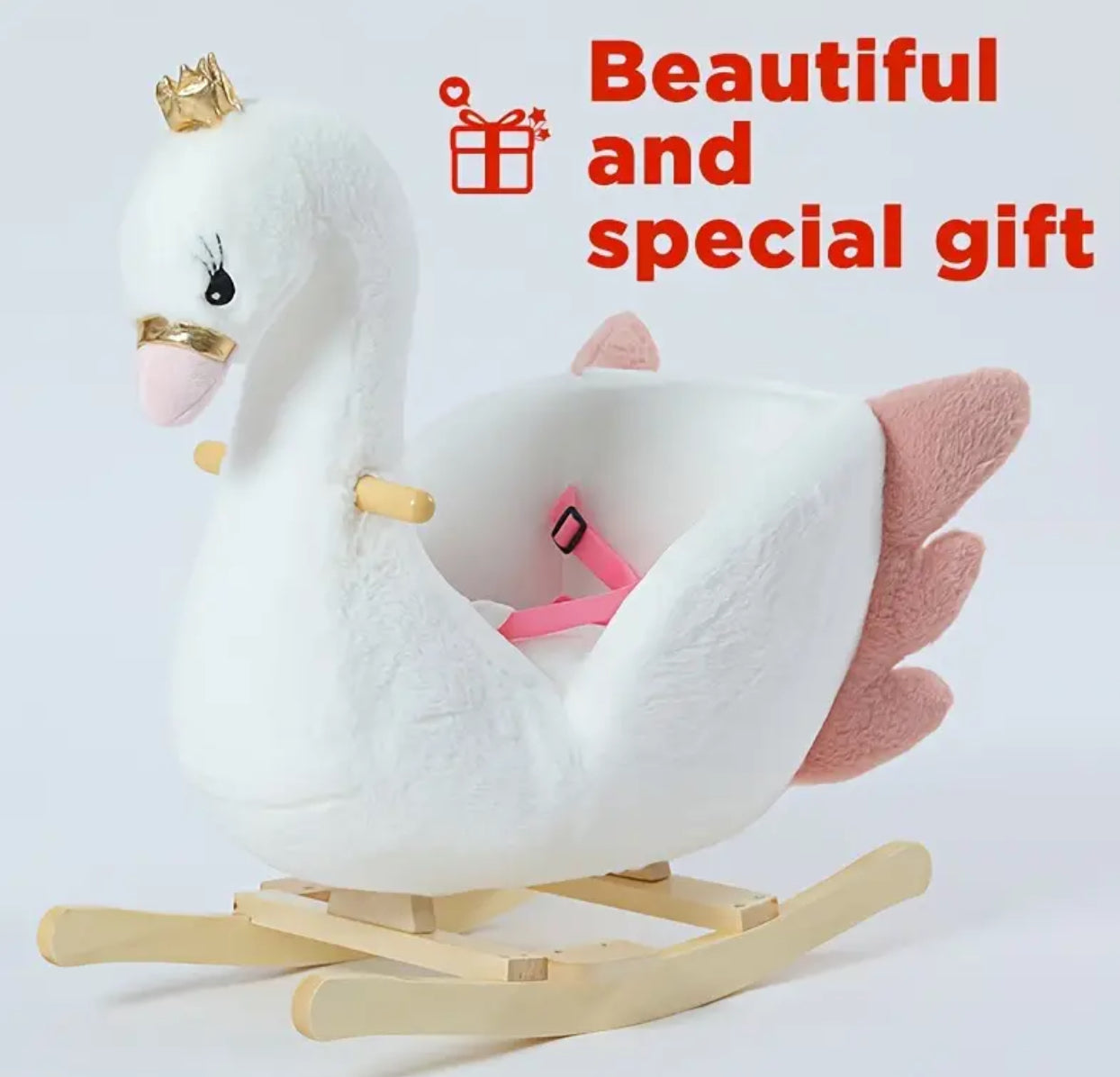 Plush Swan 🦢 or Dinosaur 🦕 Wooden Rocking Chair