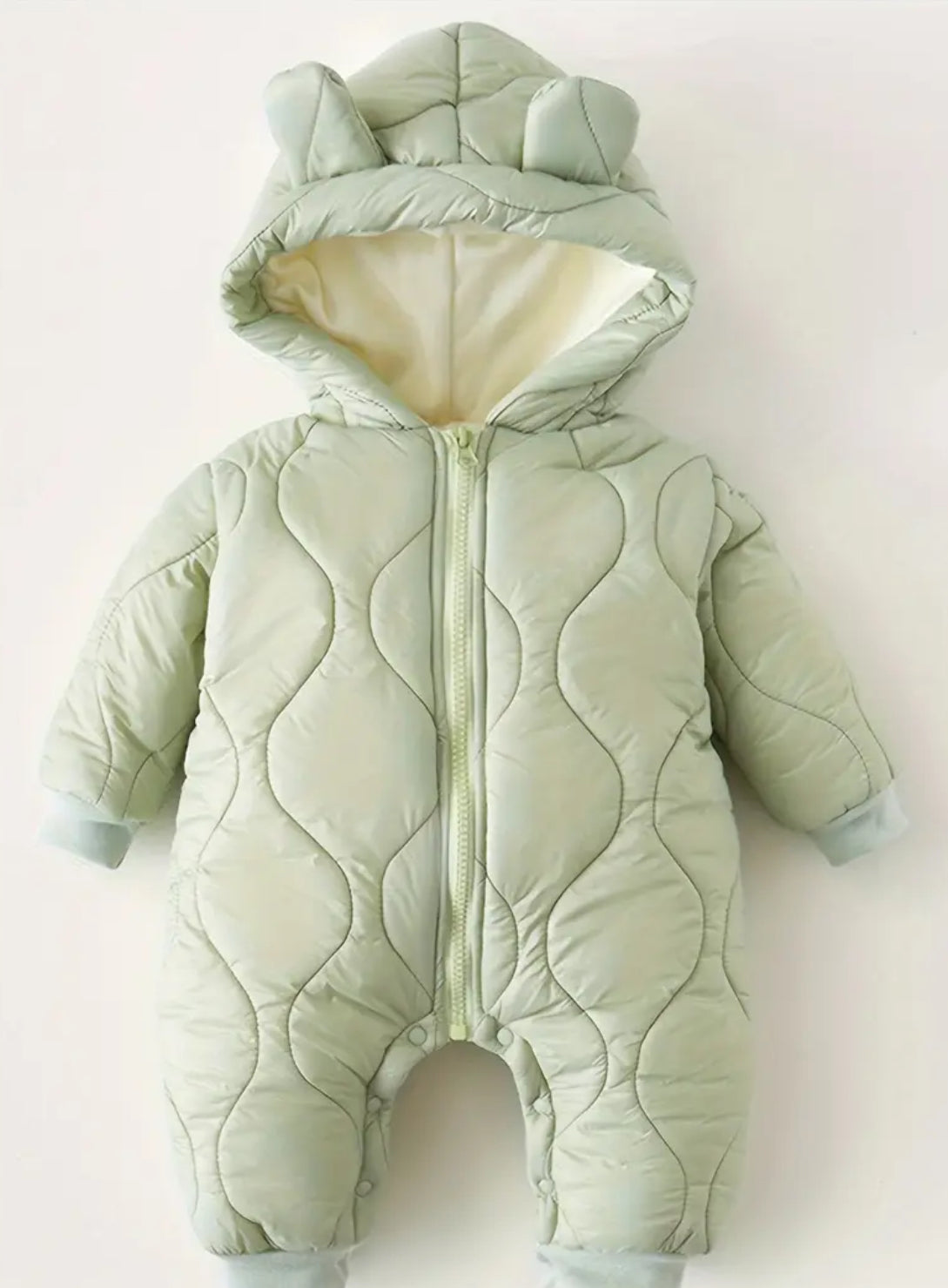 “Cozy Babies” Nylon-Polyester Blend Hooded Onesie, Hand Washable, Perfect for Outdoor