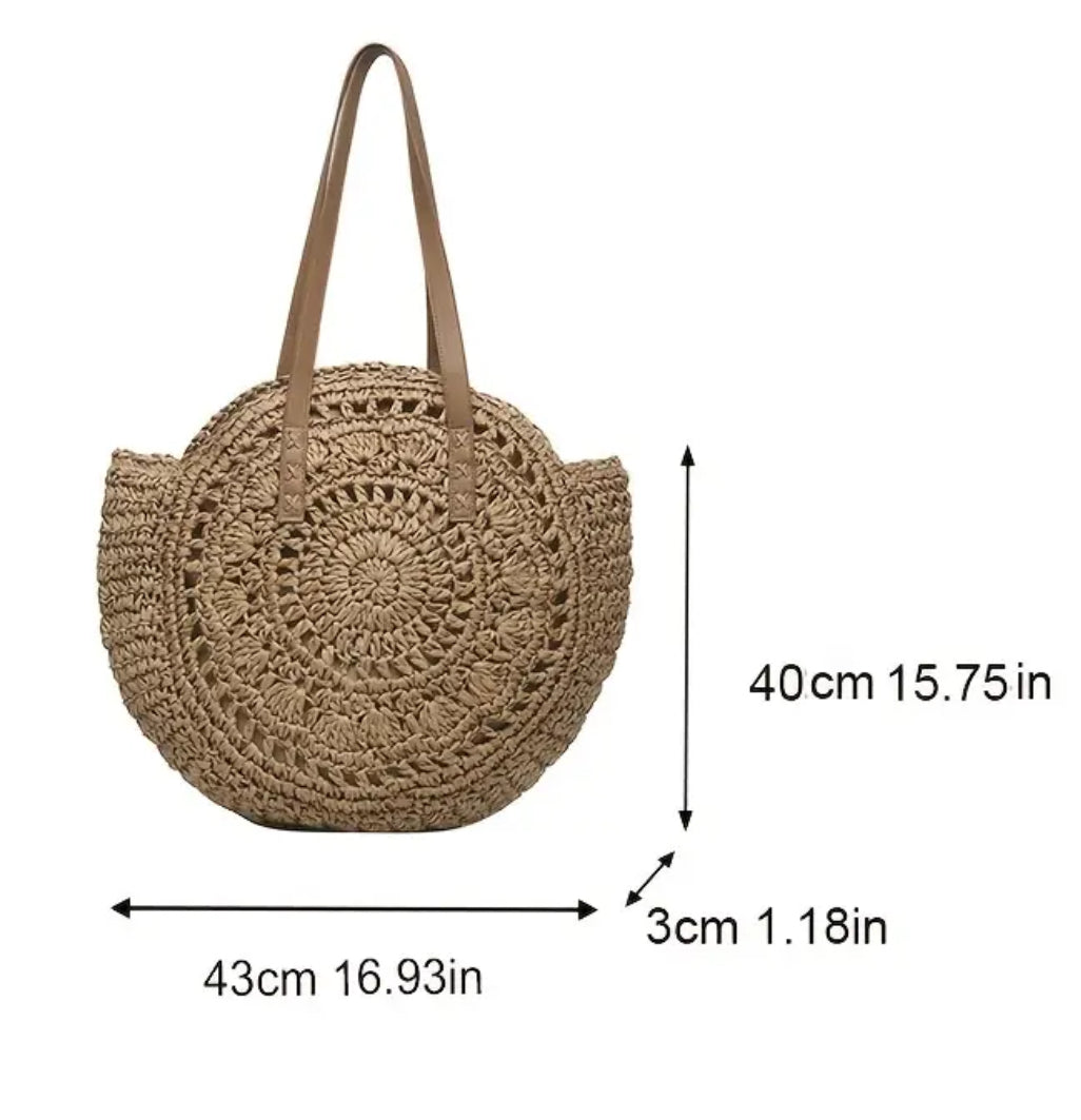 Minimalist Woven Women's Shoulder Bag, Beach Bag