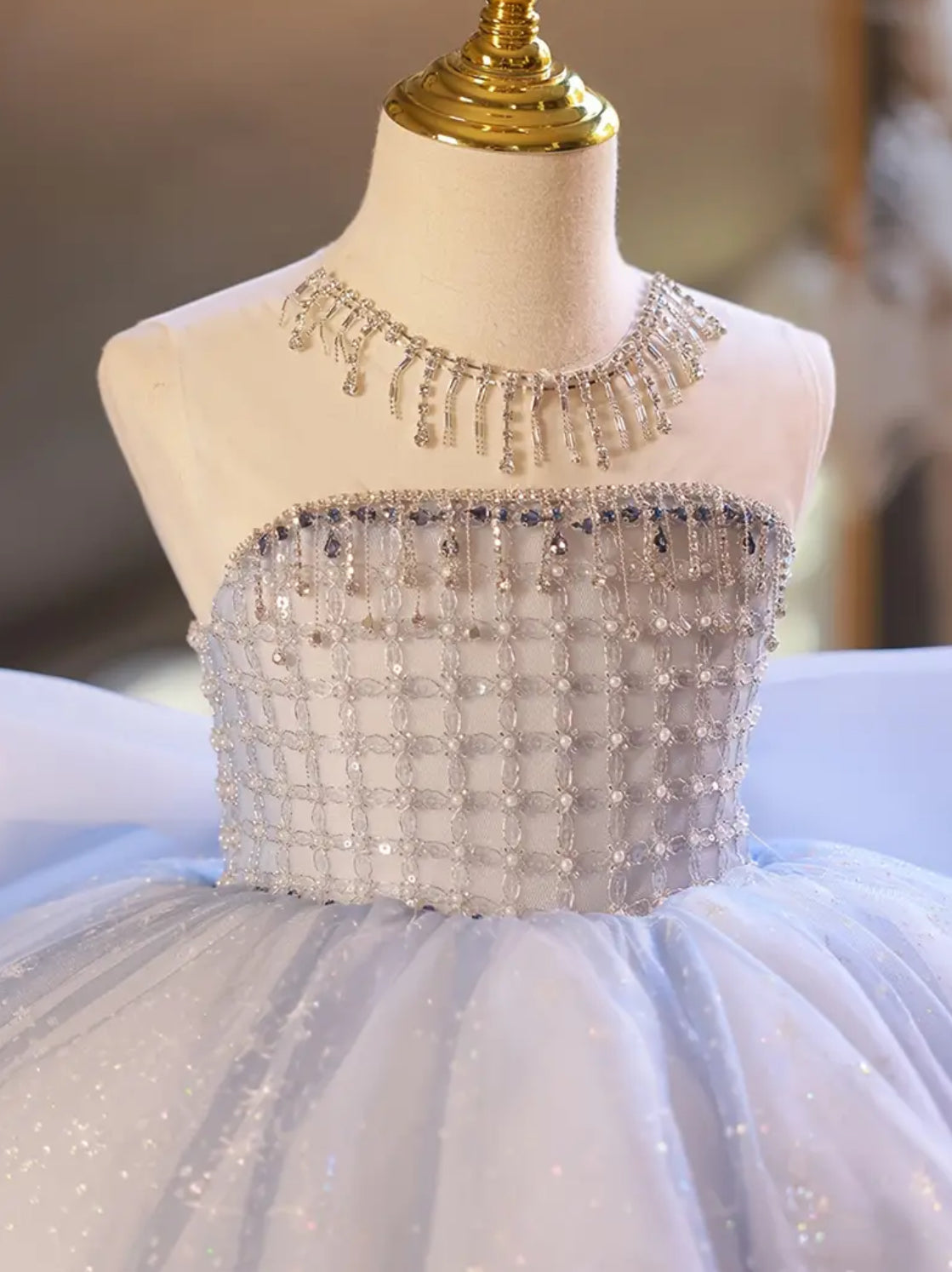 Vestido de princesa para pasarela, pasarela, modelo bandeau para niñas