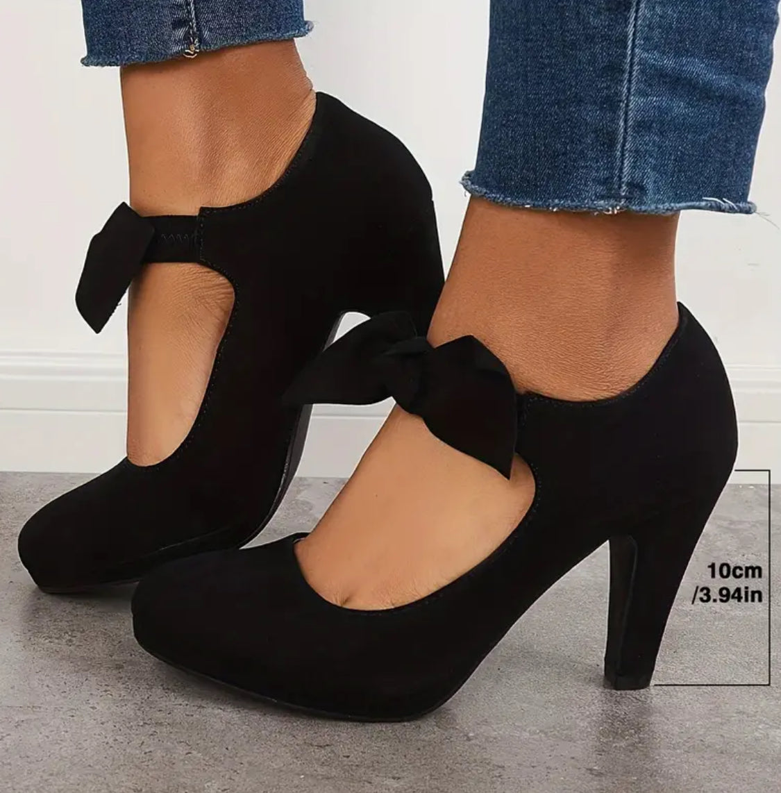 “Bowknot Glamour” Backless, with Comfortable Platform Chunky Heels