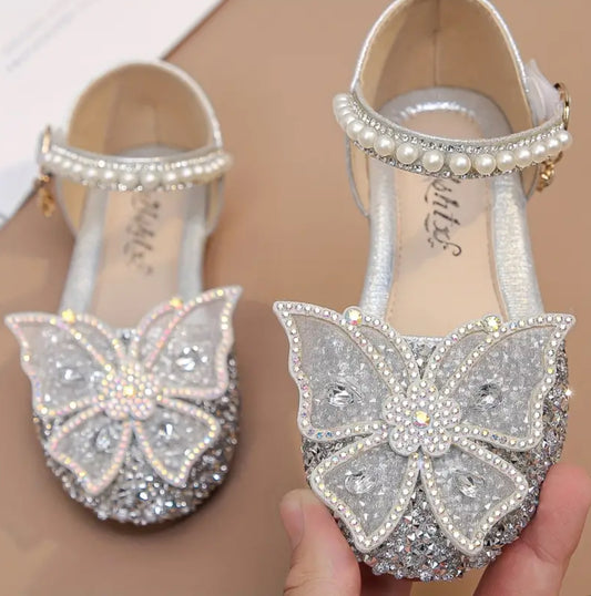 Zapatos de vestir ligeros y transpirables con diseño de mariposas y diamantes de imitación “Shiny Pearls” 🤍