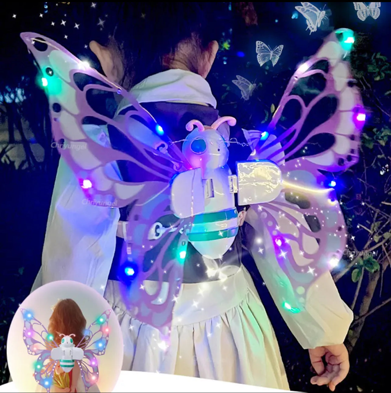 Electric Butterfly Wings with Lights, Fairy Wings for Kids