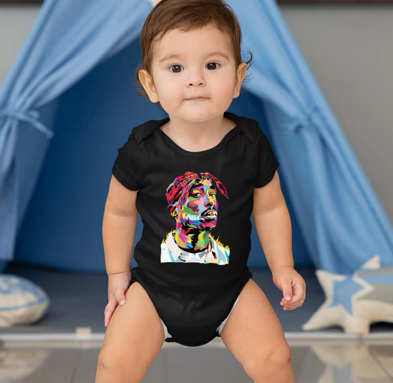 “Tupac” Pop Art Onesie, Boy+ Girl