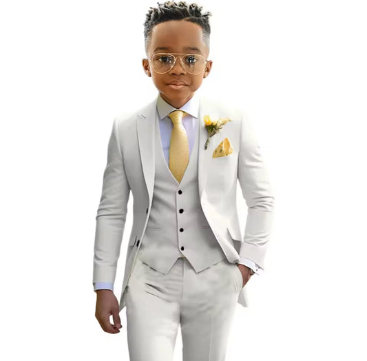 ‘Le Garçon’ Slim Fit Tuxedo 3 Piece Set | Blazer Pants Vest