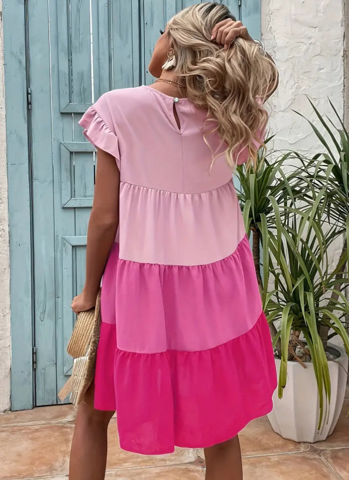 Spring 💐 Ruffle Trim Casual Dress