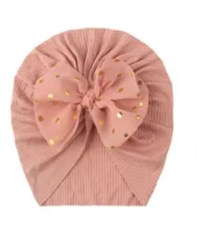 Little Girls ‘Gold Sequin Bows’ Headwear | Knitted Texture