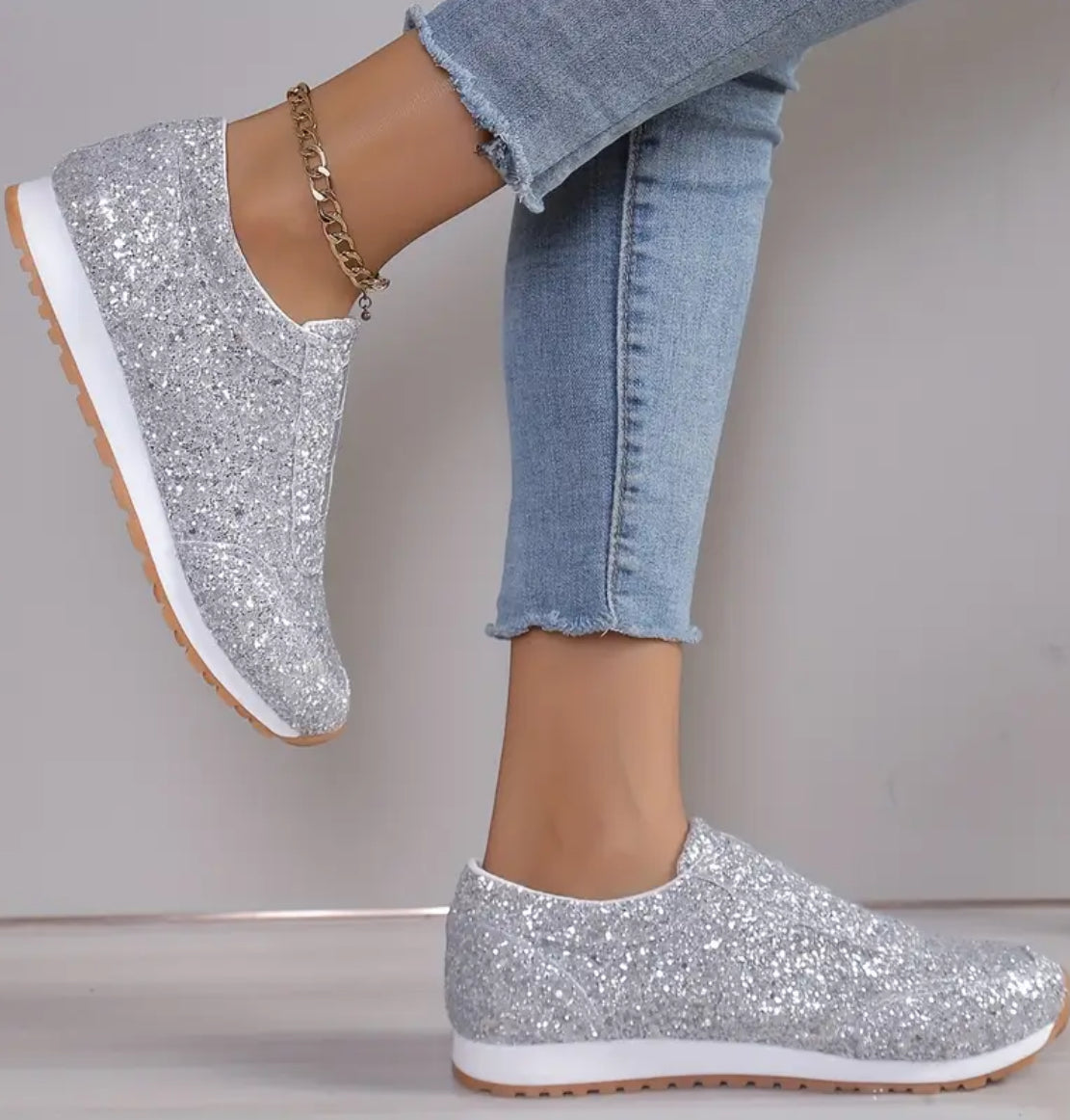 “Ladies' Sparkly” Lightweight Casual Sneakers