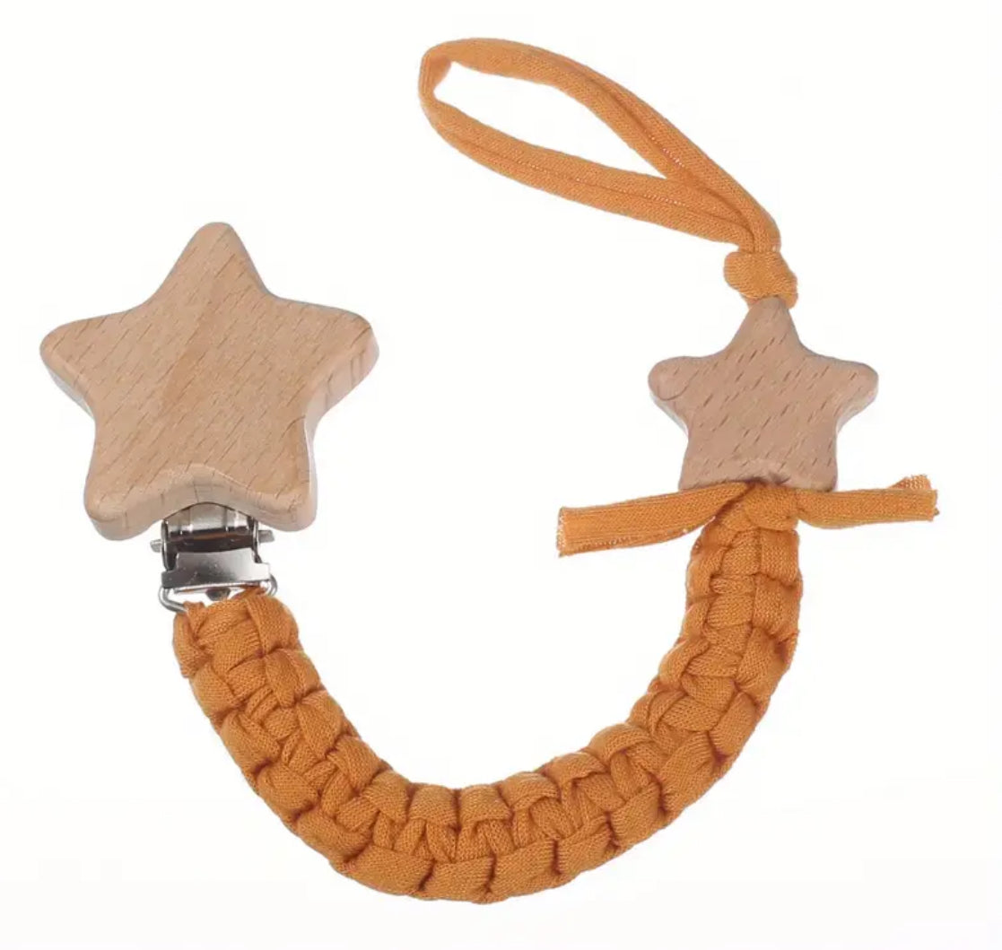 Cadena para chupete con forma de estrella, tejida a mano, 1 pieza Twinkle