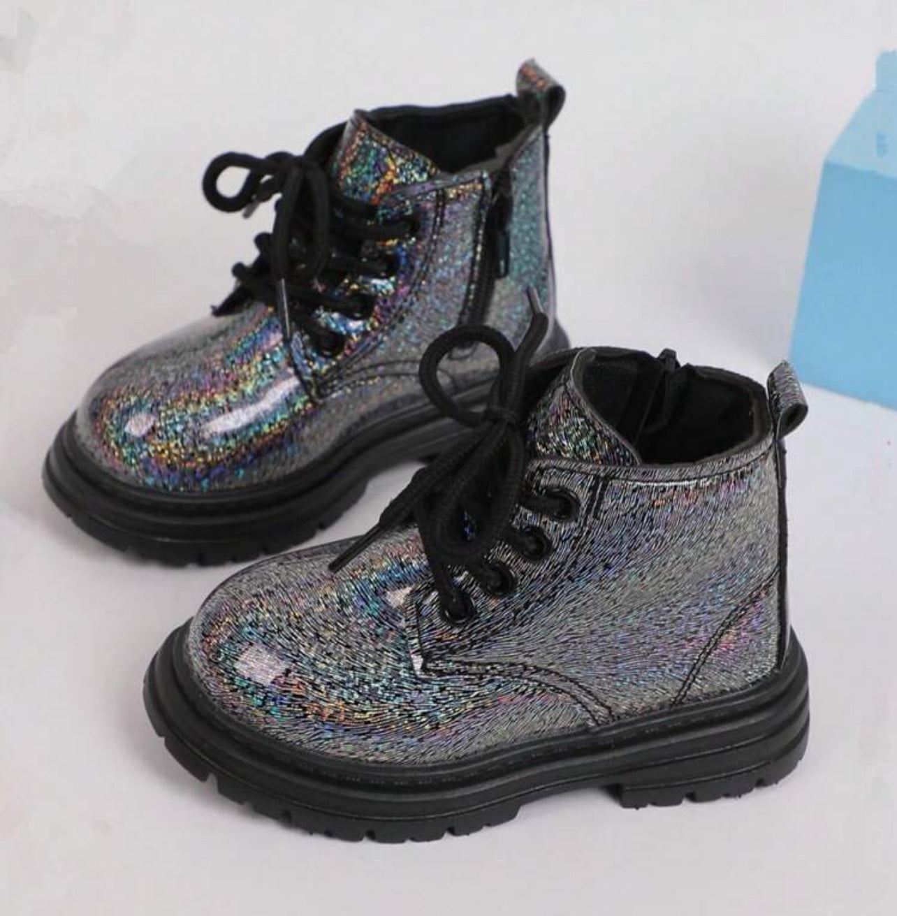 “Rainbow Sparkle Glitter” Girls, Short Boots