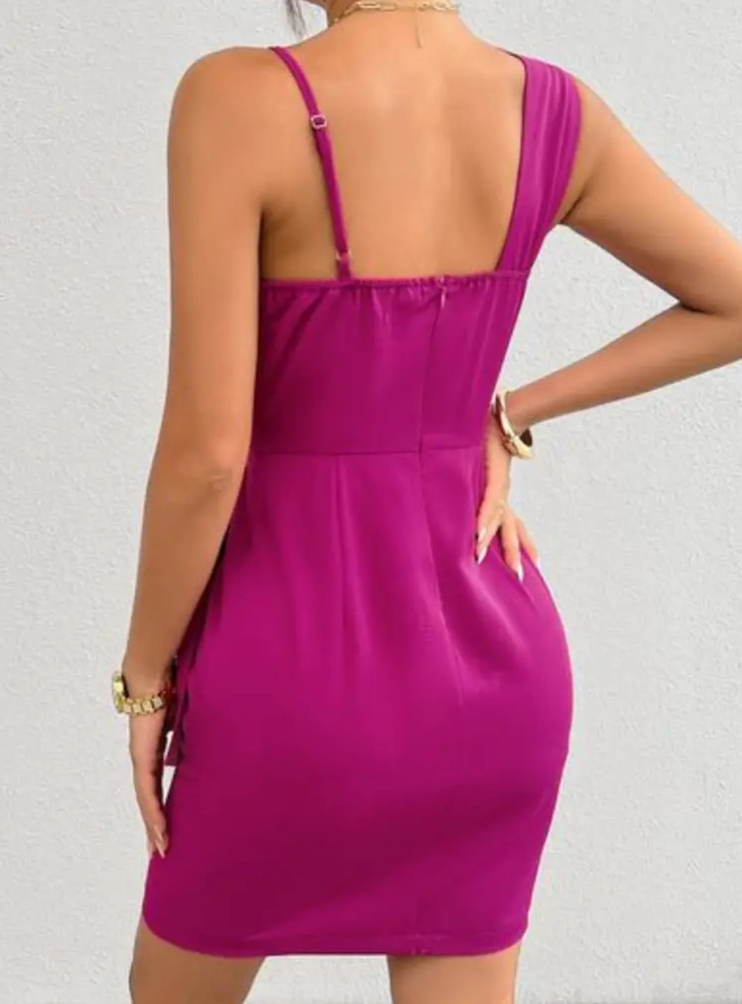 “Barbie 🩷” Cocktail, Twist Waist Asymmetrical Bodycon Dress