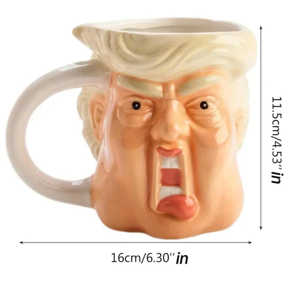 1pc Funny Realistic Face Coffee Mug 10.5oz, Ceramic Beer Water Mugs Hand-painted Multifunctional For Fun Gift