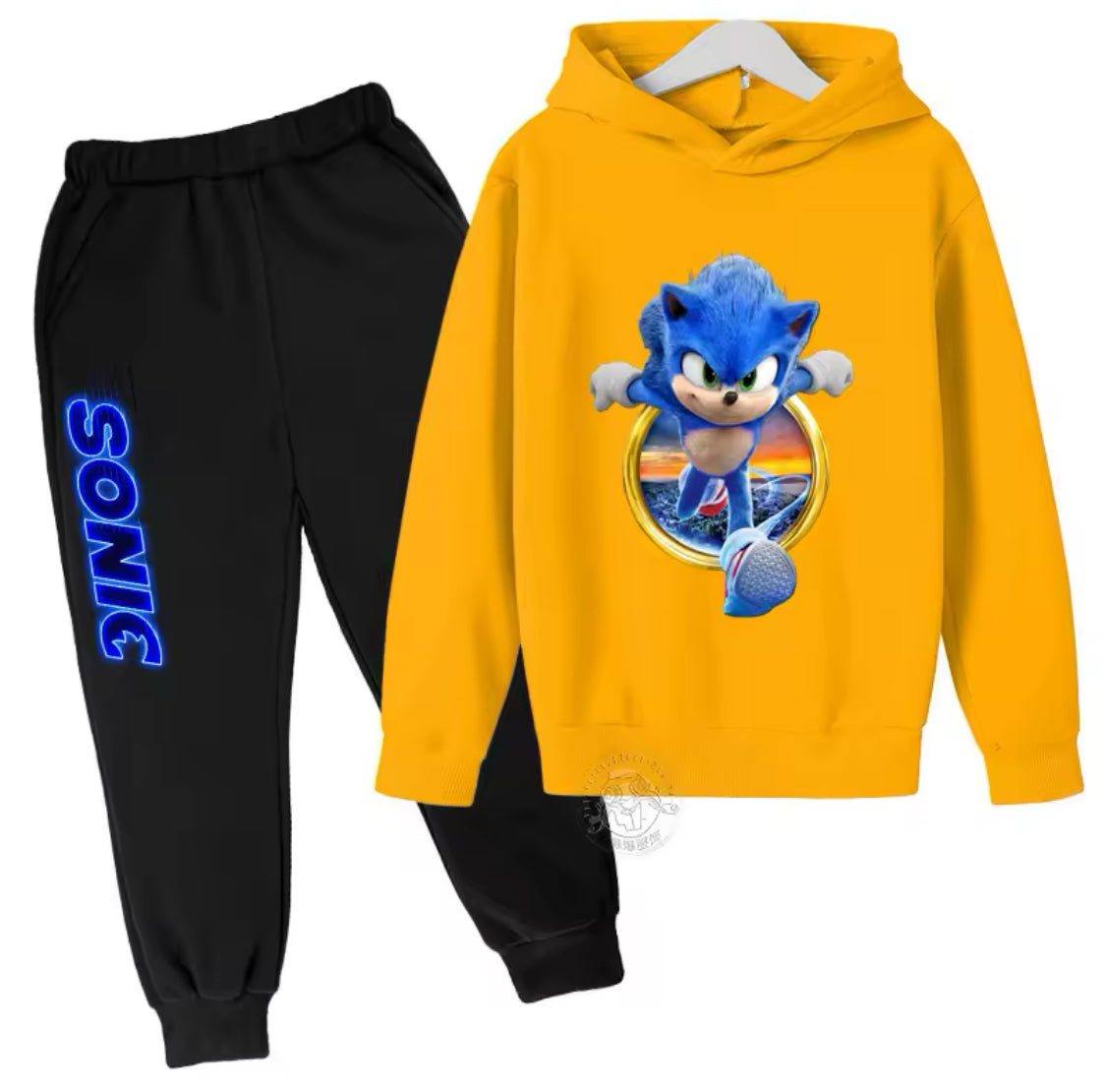 Sonic- Hoodie Set, 2pcs Hooded Sweatshirt + Sweatpants