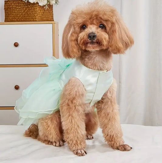 1pc Pet Wedding Dress with Big Bowknot, Dog and Cat Tutu