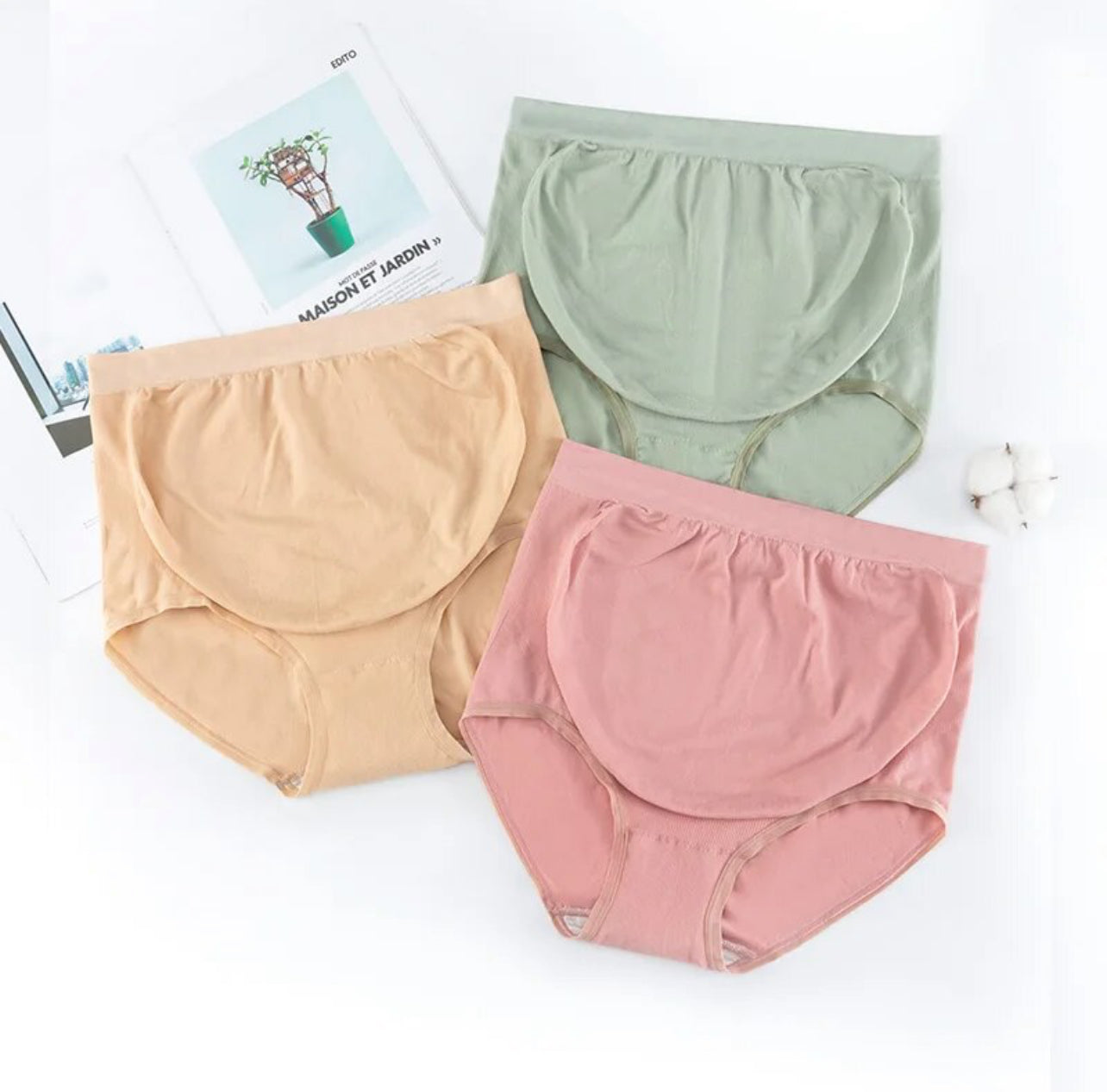 3PCS, Maternity Panties Women's High Waist, Full Belly support