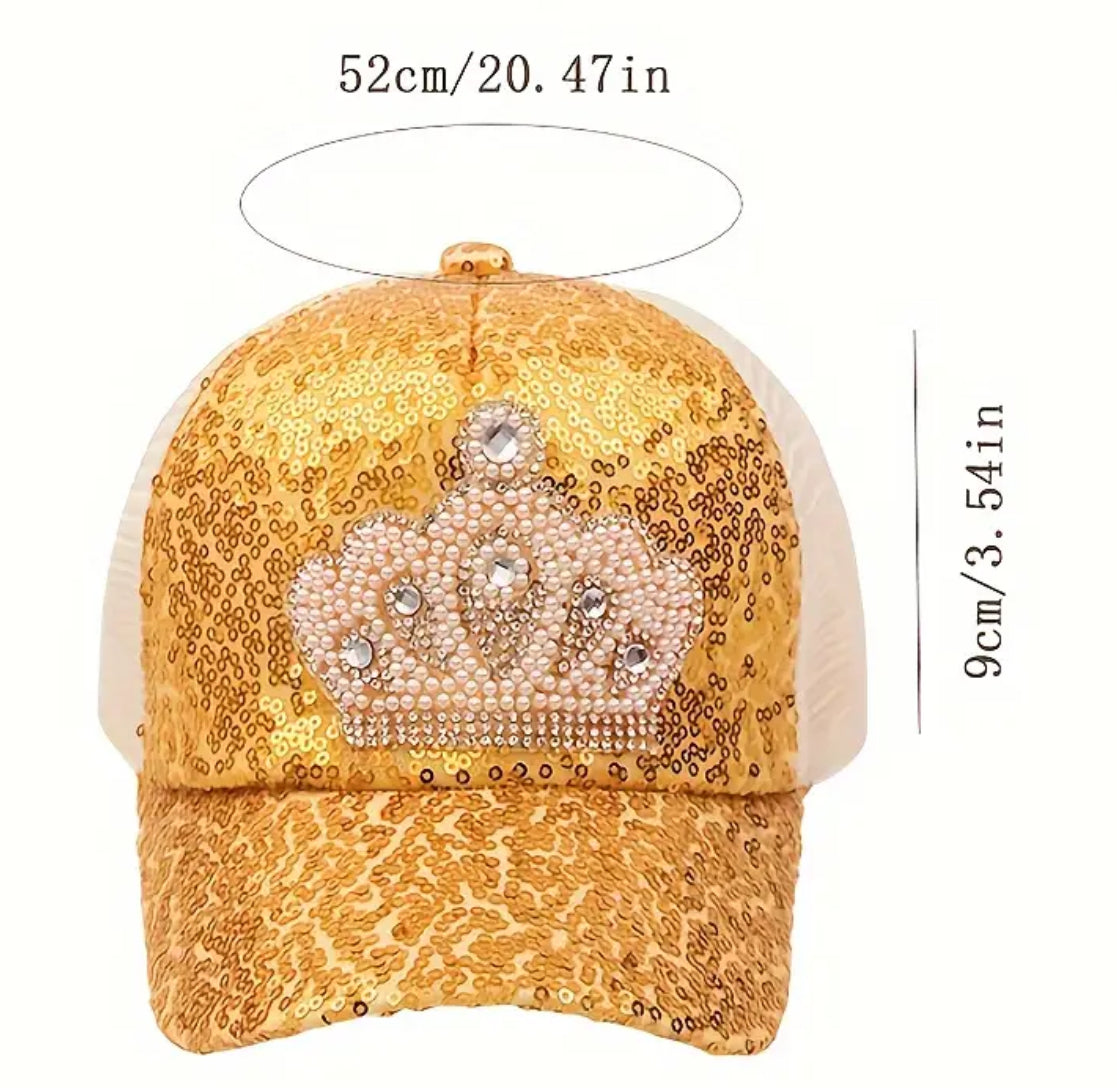 “Princess Crown” Sequin Net Duckbill Hat For Children