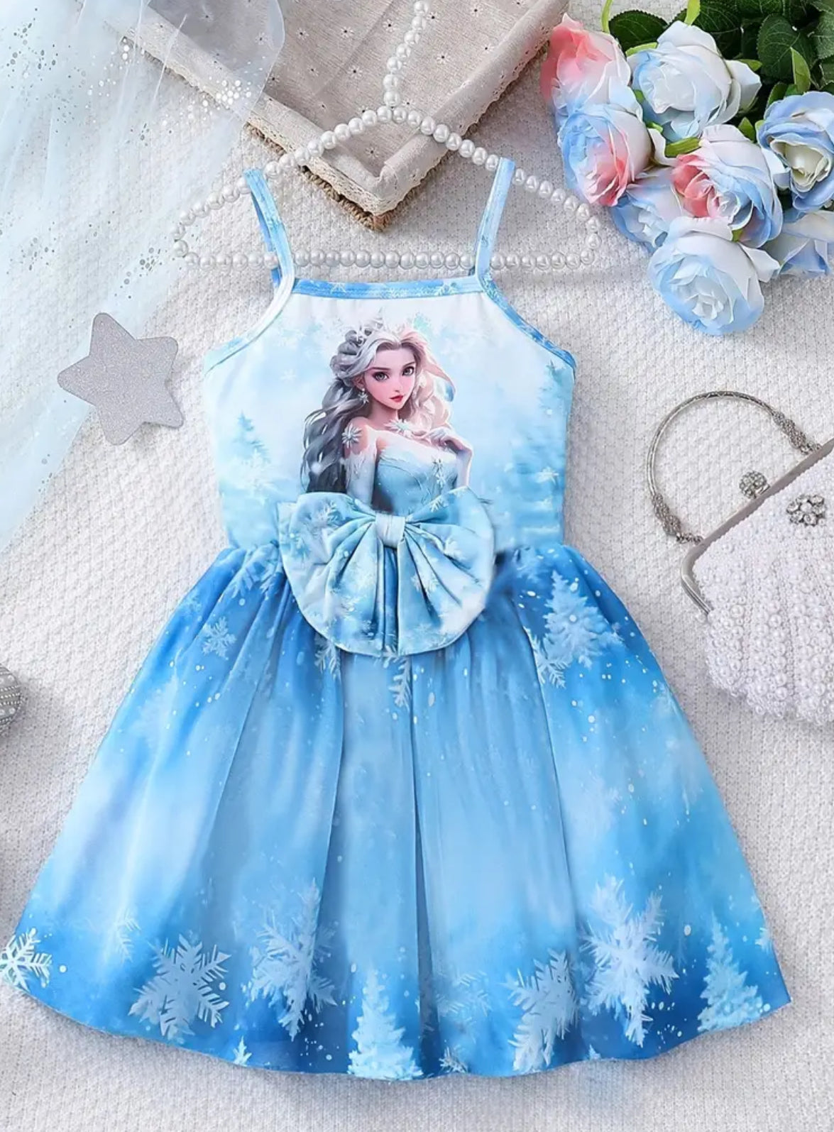 Frozen Princess, Bow Front Cami Dress