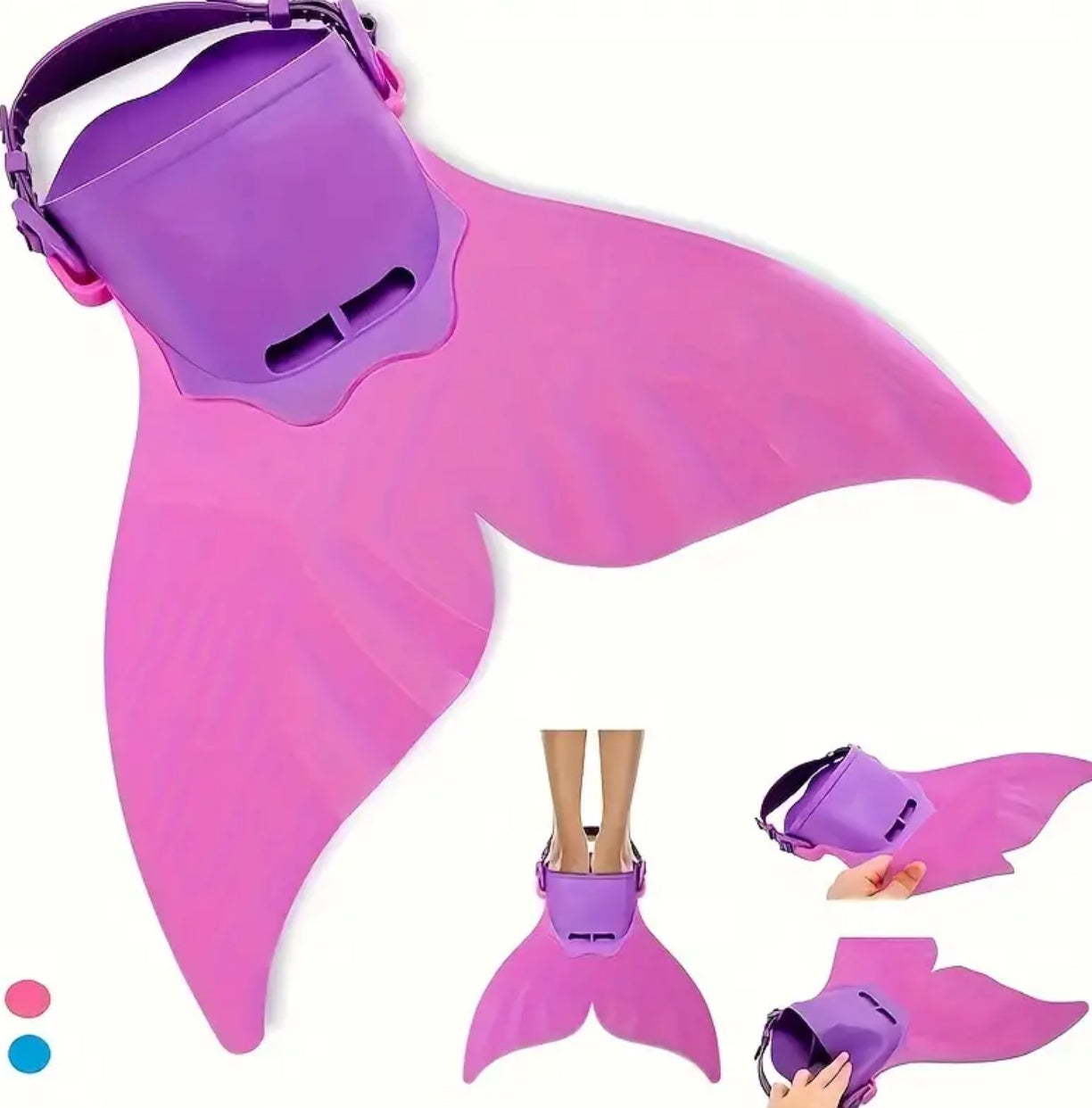 Mermaid, Adjustable Tail Fins For Swimming Training, Pool- Beach