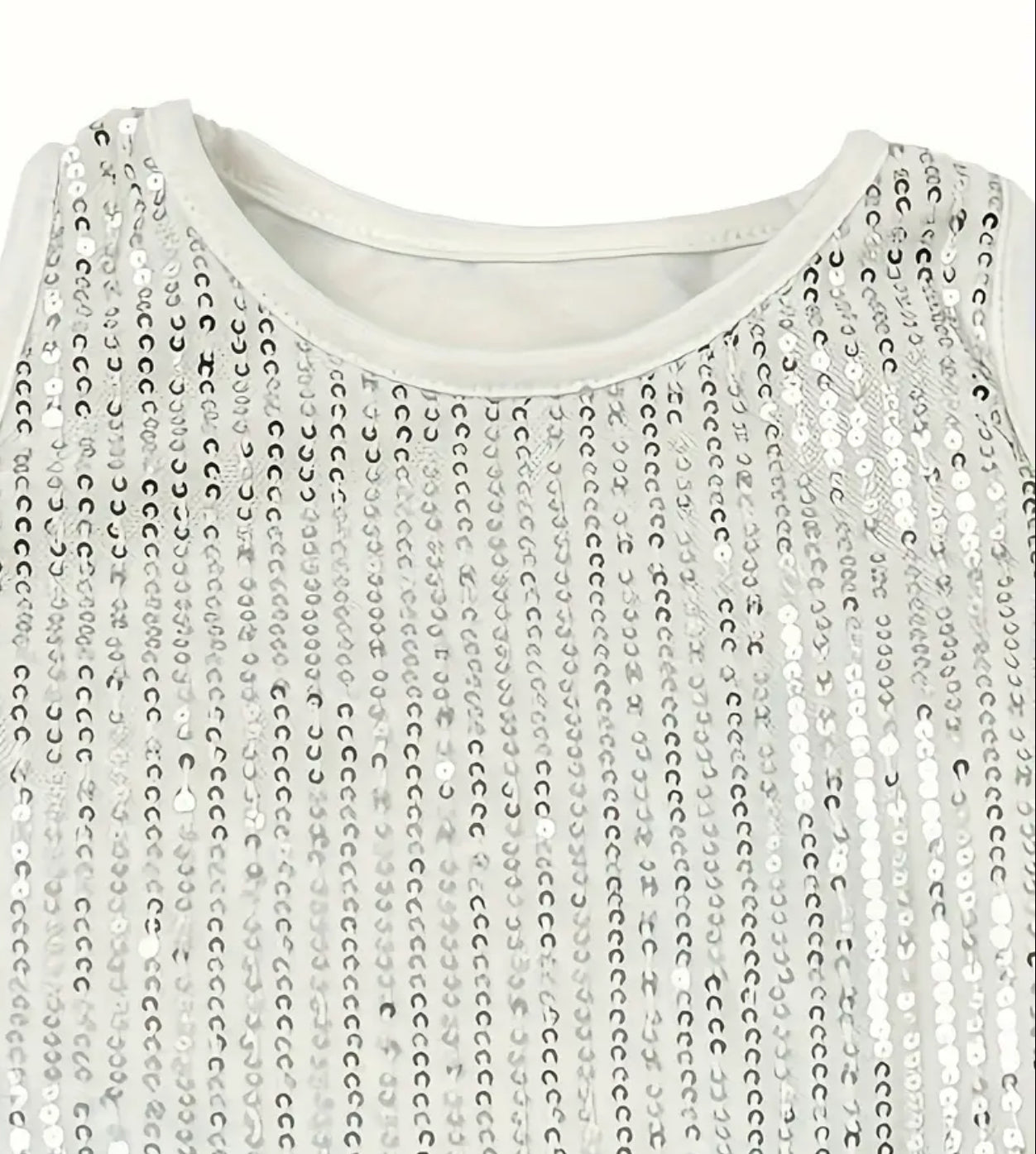 Glittering Sequin Decor, Sleeveless Dress For Girls