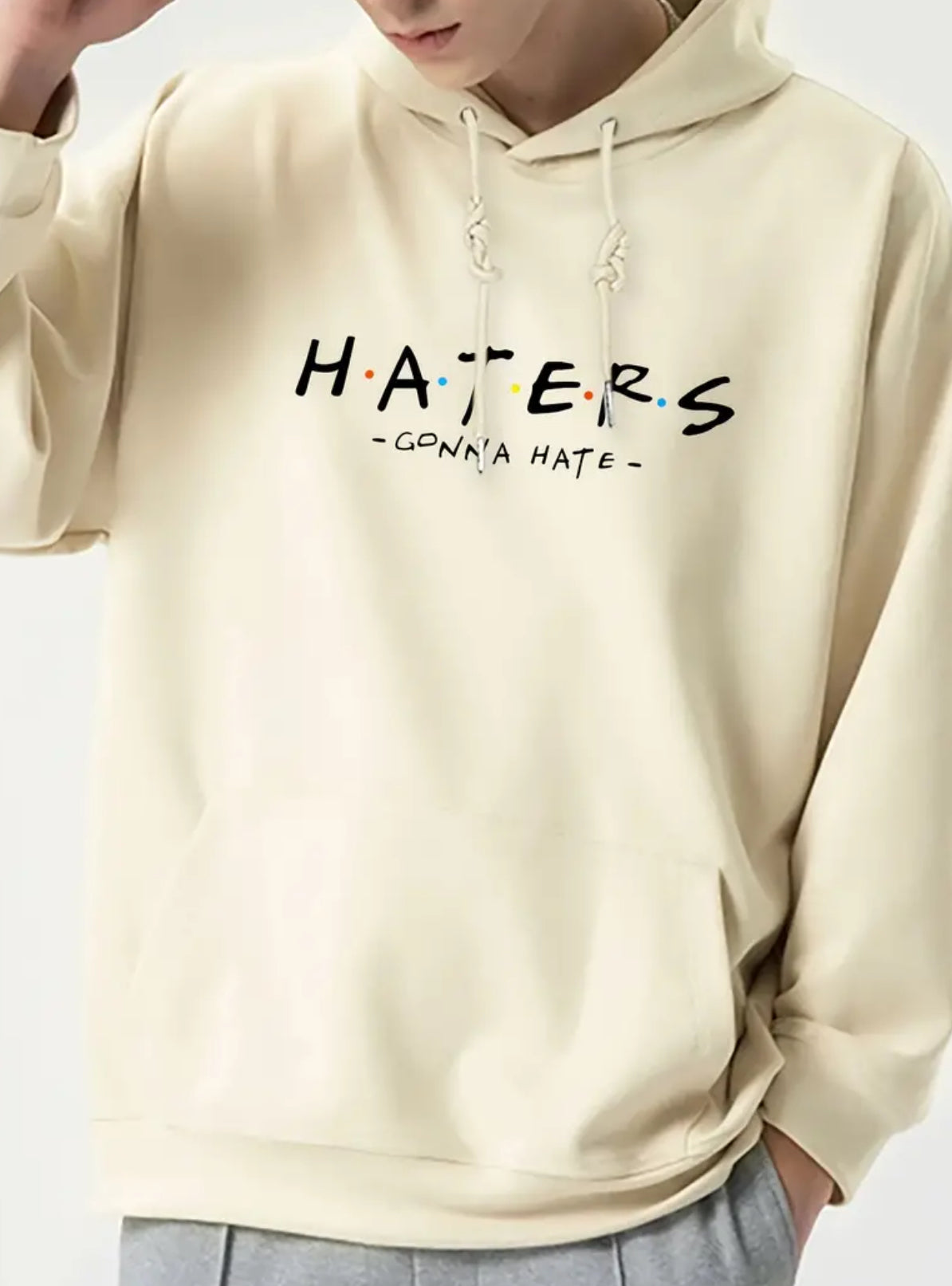 “Haters Gonna Hate” Pullover Hoodie - Kangaroo Pocket, Loose Casual Fit, Perfect Gift for Men or Women