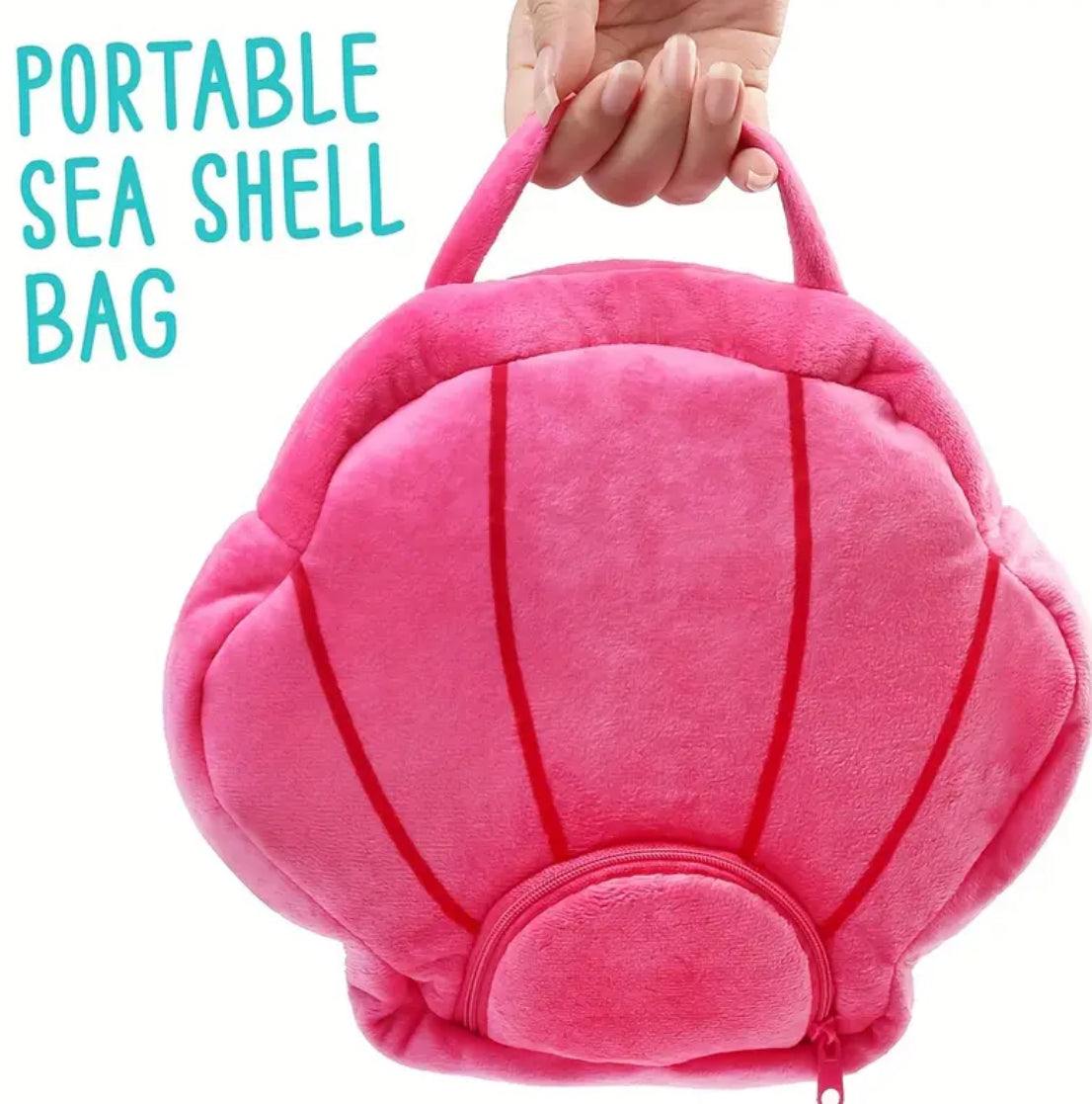 5 Pack Small Sea Creature Plush Toys and Shell Carrying Bag Set, Cute Plushies 0-10 Years