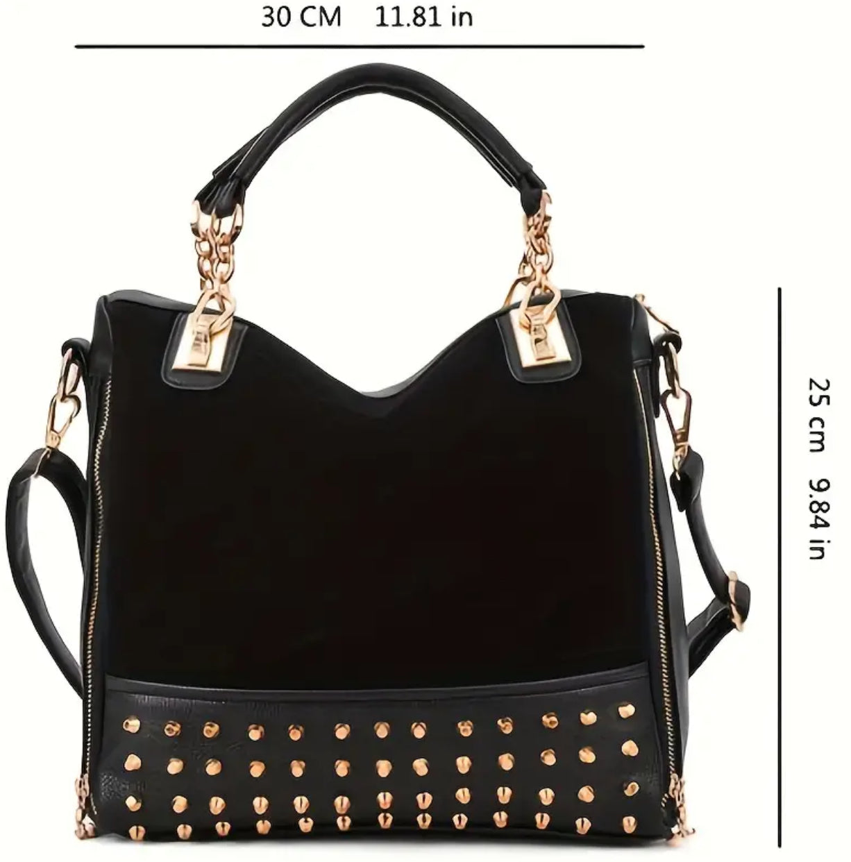 “Spike & Gold” Rivet Inlay Handbag