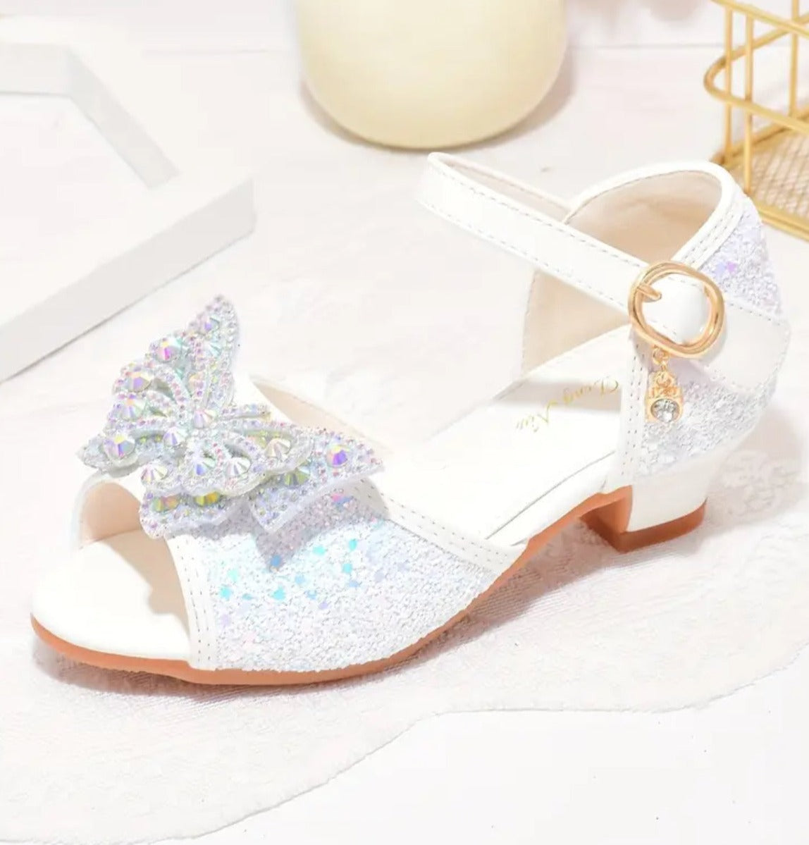 “Butterfly Sequin” Girls High-heeled, Breathable Lightweight Glam Shoes