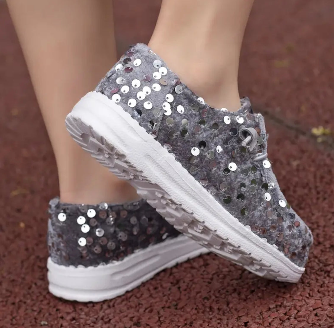 “Sparkly” Sequin Low Top Sneakers For Girls