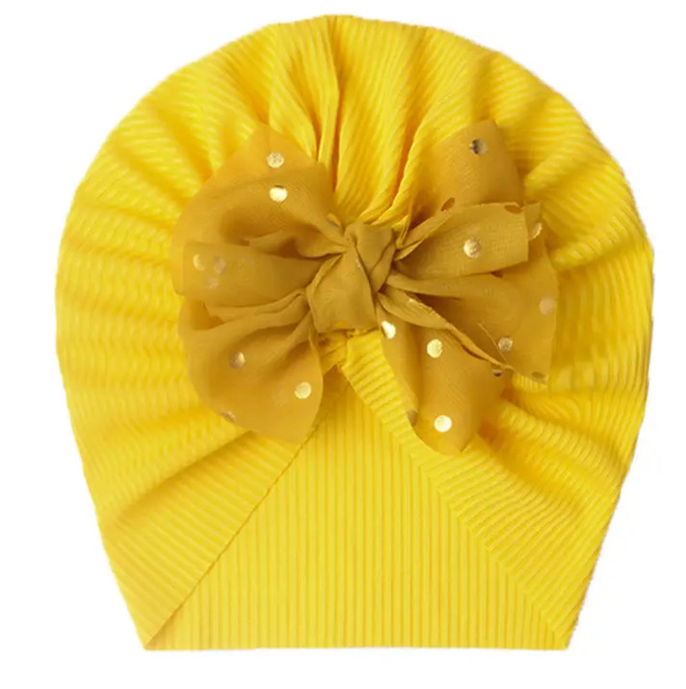 Little Girls ‘Gold Sequin Bows’ Headwear | Knitted Texture