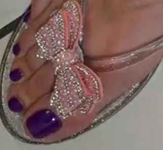 Sandalias informales con lazo de diamantes de imitación