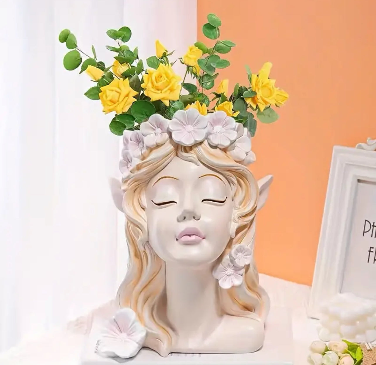 1pc Nordic Light Luxury Flower Vase, Fairy Girl Home Decoration Vase