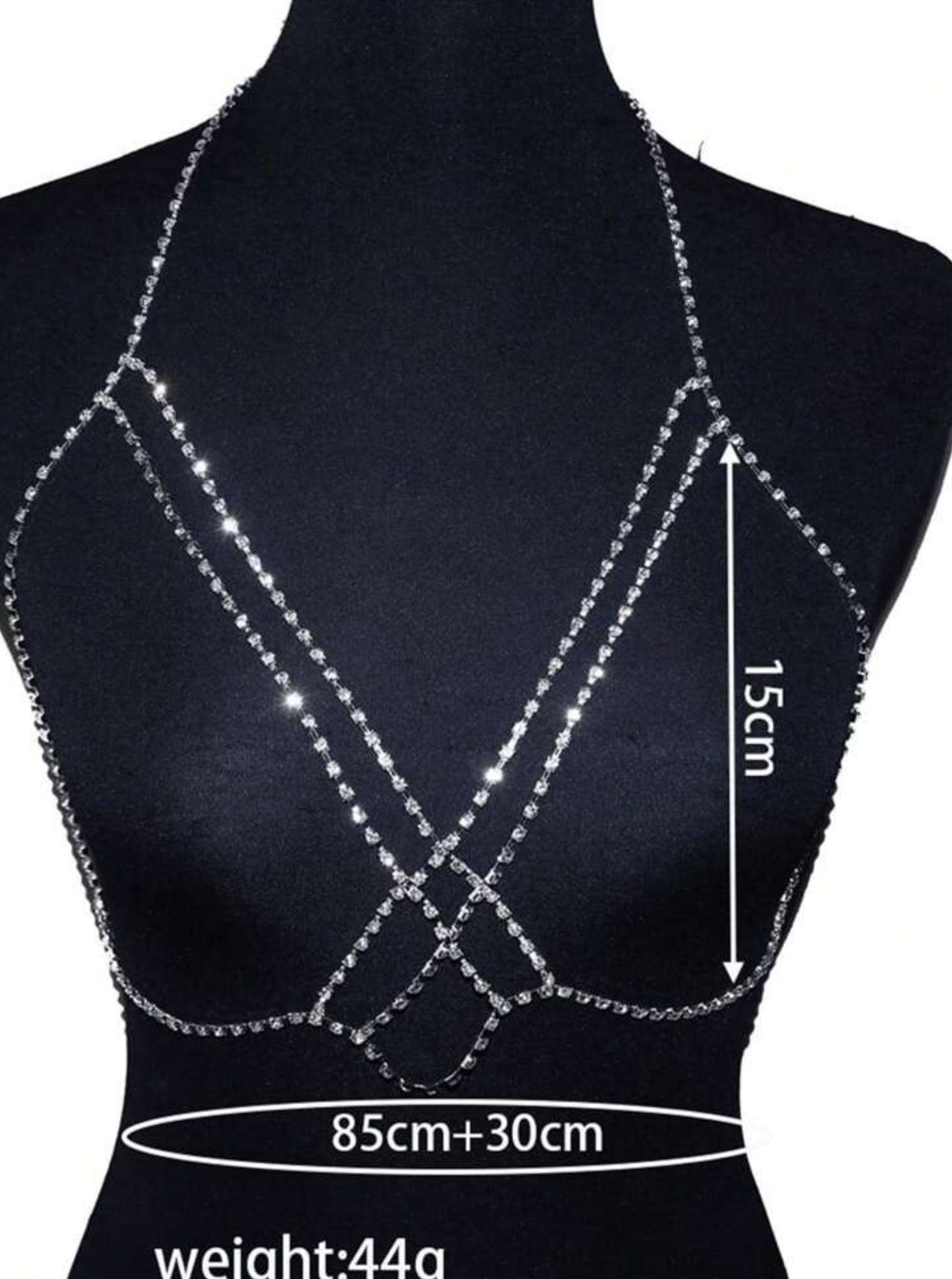 Sexy Rhinestone’s Bra Chain Accessory, Women’s