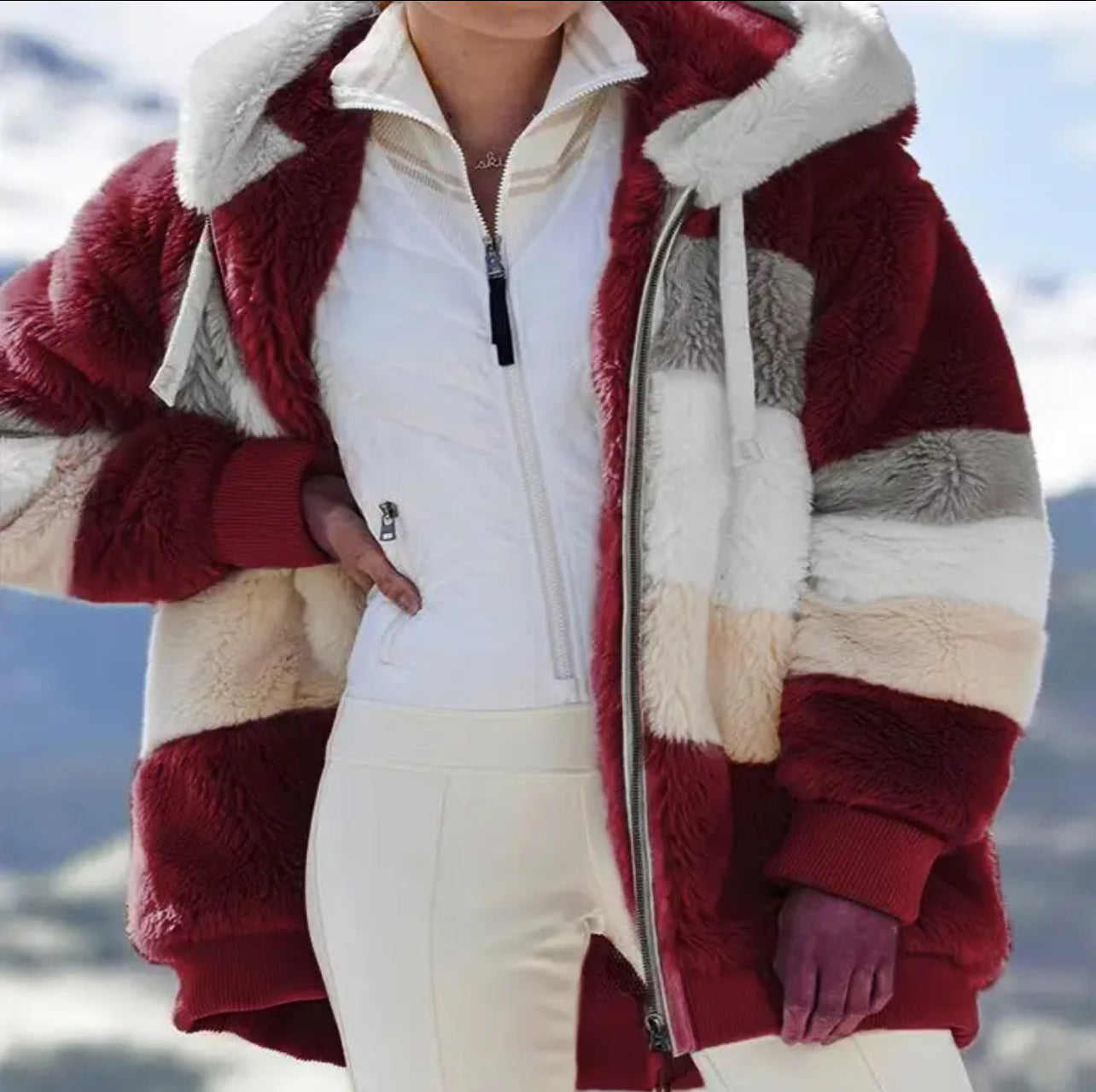 Warm me up, Oversized Jacket, Warm Plush Pocket Hooded, Posh 💋 Mommies