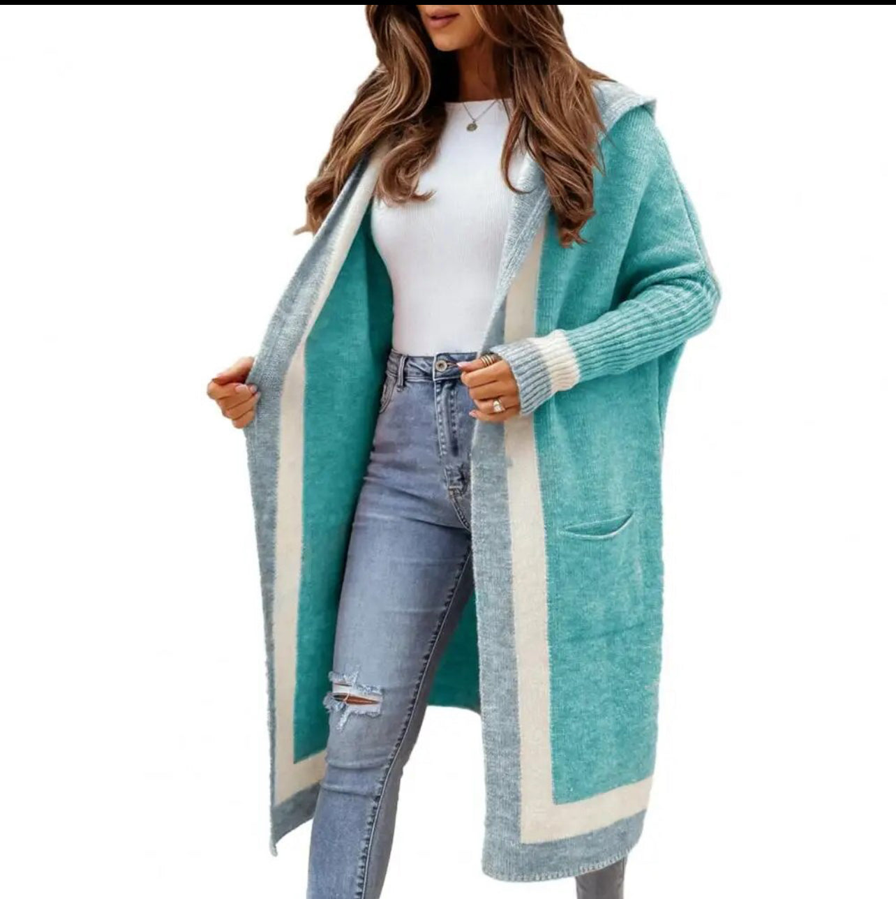 Mid-length Knitted Hooded Cardigan Coat, Posh 🩷 Collection