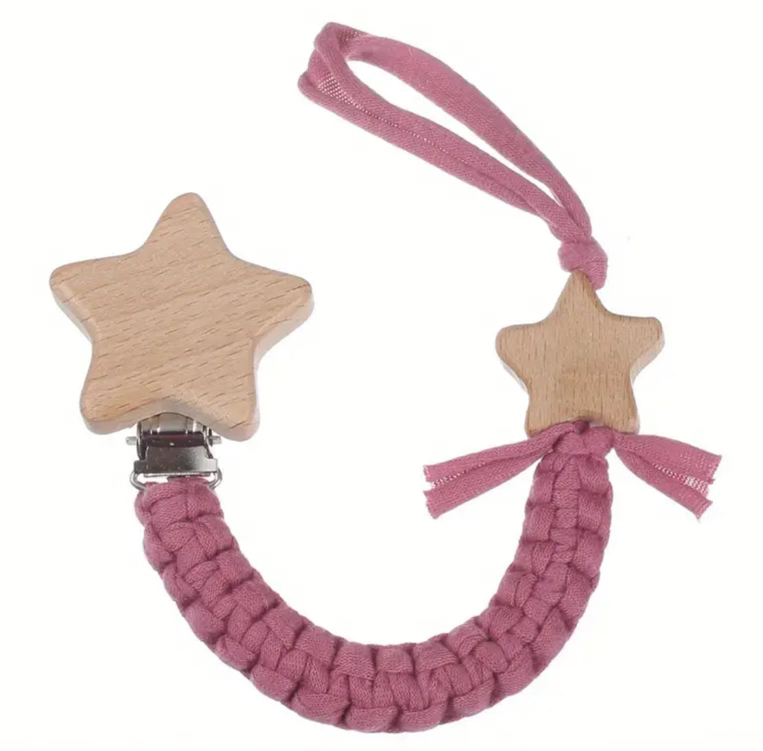 Cadena para chupete con forma de estrella, tejida a mano, 1 pieza Twinkle