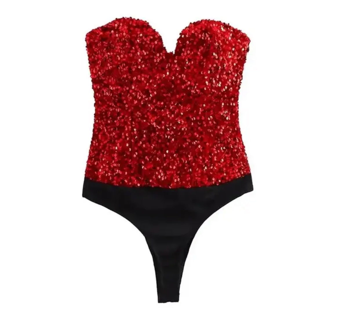 Strapless Sequin Bodysuits